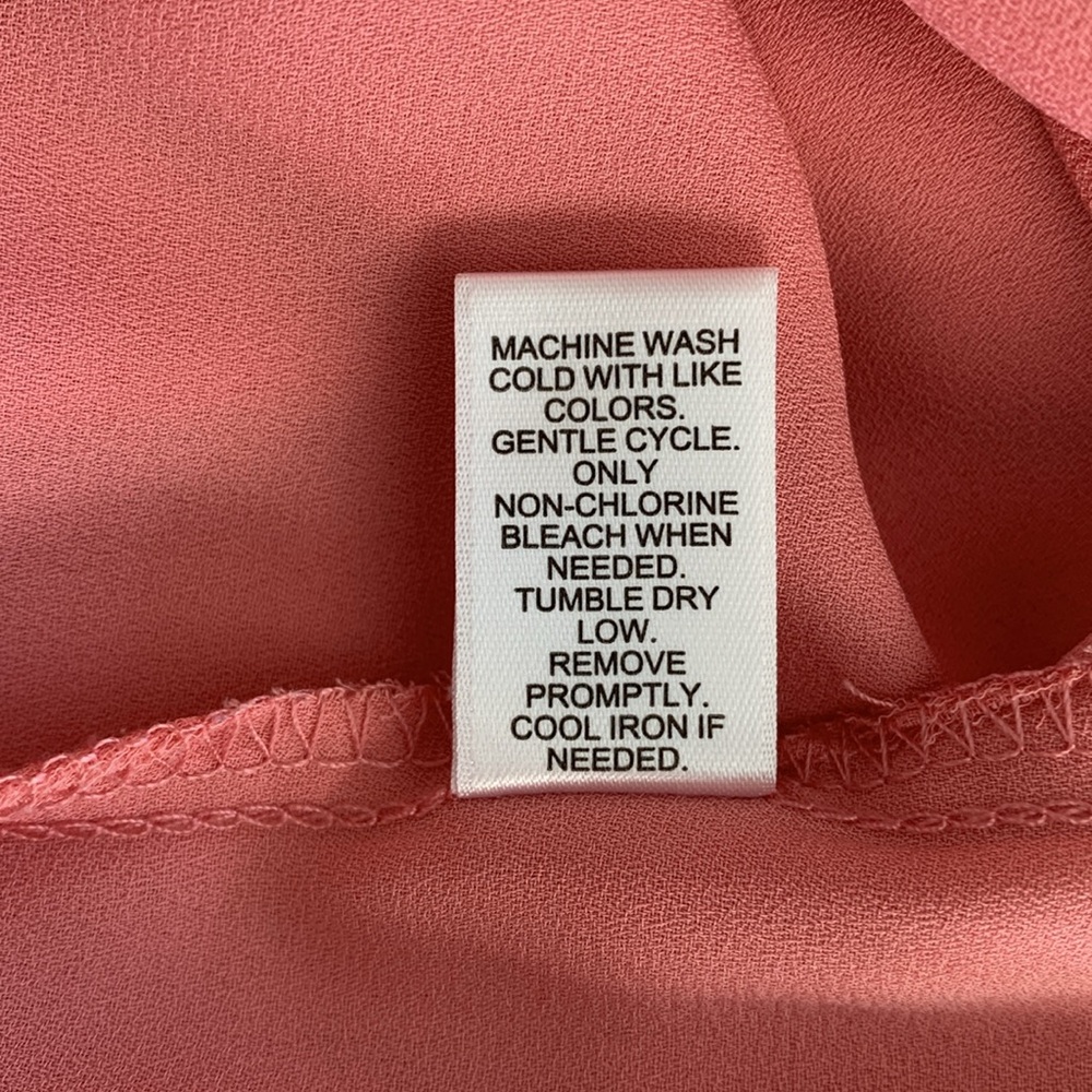 CATO Women’s PLUS Blouse Coral Split Neck‎ Button Sleeve High/Low Hem 18/20W - Picture 10 of 14